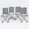 Set of Four Contemporary Cast Iron Side Chairs