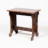 Neo-Gothic Carved Oak Side Table