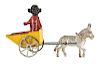American Made Cast Iron & Tin Donkey-Drawn Yellow Kid Toy.