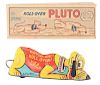 Marx Walt Disney Tin Litho Wind Up Roll Over Pluto Toy With Box. 