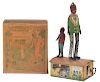 Scarce Unique Art Tin Litho Wind Up Jazzbo-Jim Roof Dancing Toy In Box. 
