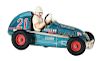 Japanese Battery Operated Tin Litho Yonesowa Electro Special Race Car.