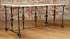 SPANISH STYLE WROUGHT IRON MARBLE TOP TABLE 1950