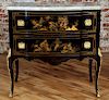 LOUIS XV STYLE CHINOISERIE 2 DRAWER COMMODE 1950