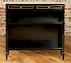OPEN MARBLE TOP 2 DRAWER BOOKCASE 1950