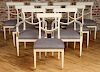 SET 10 PAINTED JANSEN DINING ROOM CHAIRS 1940