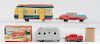 Lot of 2: Tin Litho and Painted Friction Cars with Camper Trailers.