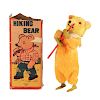 Pre-war Japanese Tin, Lead and Celluloid Mohair Wind Up Hiking Bear.