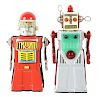 Lot Of 2: Japanese Tin Litho Battery Operated Robots. 