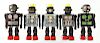 Lot of 5: Japanese Tin Litho Battery Operated Robots.
