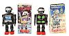 Lot Of 2: Japanese Tin Litho Space Explorer & Space Patrol Robots In Boxes. 