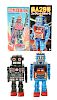 Lot of 2: Japanese Tin Litho Battery Operated Robots in Boxes.