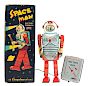 Japanese Tin Litho Battery Operated Nomura Space Man Astronaut Toy With Box. 
