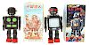 Lot of 2: Japanese Tin Litho Battery Operated Robots In Boxes. 
