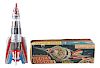 Tin Litho Friction Space Rocket with Revolving Capsule.