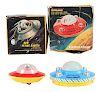 Lot of 2: Plastic Battery Operated Flying Saucers.