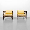 McGuire Rattan Lounge Chairs, Pair