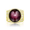 A Large Star Ruby and Diamond Ring