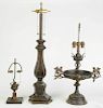 Three Table Lamps, Chinese Bronze