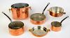 Six Pieces Hammered Copper Cookware