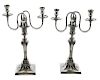 Pair Old Sheffield Plate Candelabras
