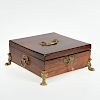 Regency rosewood brass footed sewing box