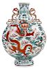 Wucai-Decorated Porcelain Moonflask Vase