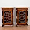 Pair William IV rosewood marble top side cabinets