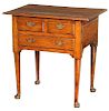 Provincial Queen Anne Oak Three Drawer Table