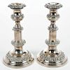 Pair of Telescoping Silver-Plate Candlesticks
