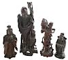 Four Vintage Asian Carved Figurines