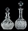 Two J. Hoare Cut Glass Decanters