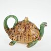 Very rare Minton majolica tortoise teapot