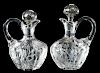Pair Cut Glass Scottish Whiskey Decanters