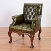 Nice George III style leather library chair