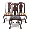 Eleven Mahogany Queen Anne Style Side Chairs, Height 42 x width 20 x depth 22 inches.
