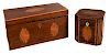 George III Inlaid Letter Box and Tea Caddy