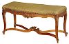 Provincial Louis XV Style Carved Walnut Bench