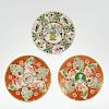 (3) antique English Chinoiserie porcelain plates