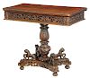 Anglo-Indian Carved Rosewood Games Table