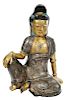 Gilt and Silvered Bronze Seated Guanyin