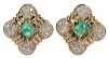 14kt. Diamond & Emerald Earrings