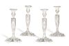 Four Gorham weighted sterling candlesticks