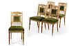 Five Arts & Crafts giltwood side chairs, Gillow
