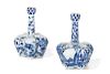 Two Chinese blue and white porcelain crocus vases