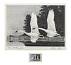 Stanley Stearns, (American, b. 1926), Whistling Swans, 1966, Federal Duck Stamp Print