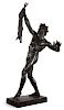A life-size French bronze faun,  Lepere, Thiebaut