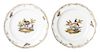 Two Meissen Style Porcelain Cabinet Plates, Diameter 8 inches.