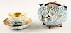 TWO CONTINENTAL SNOWBALL PORCELAIN TABLE ITEMS