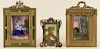 3 LATE 19TH CENT. FRENCH FRAMED ENAMELED PLAQUES